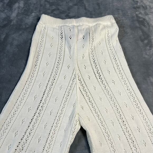 Nasty Gal High Rise Crochet Pointelle Knit Flare Pants Size M NEW Festival Boho - Picture 9 of 14
